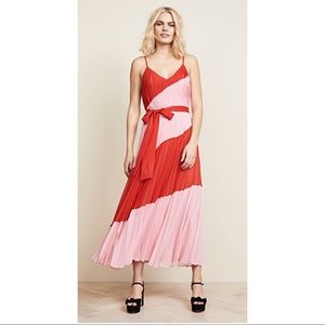 Alice and Olivia Color Block Pleated Dress